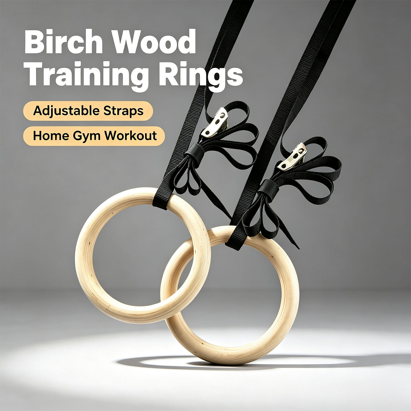 Gymnastic Ring Wood - Kolce gimnastyczne z drewna brzozowego, z