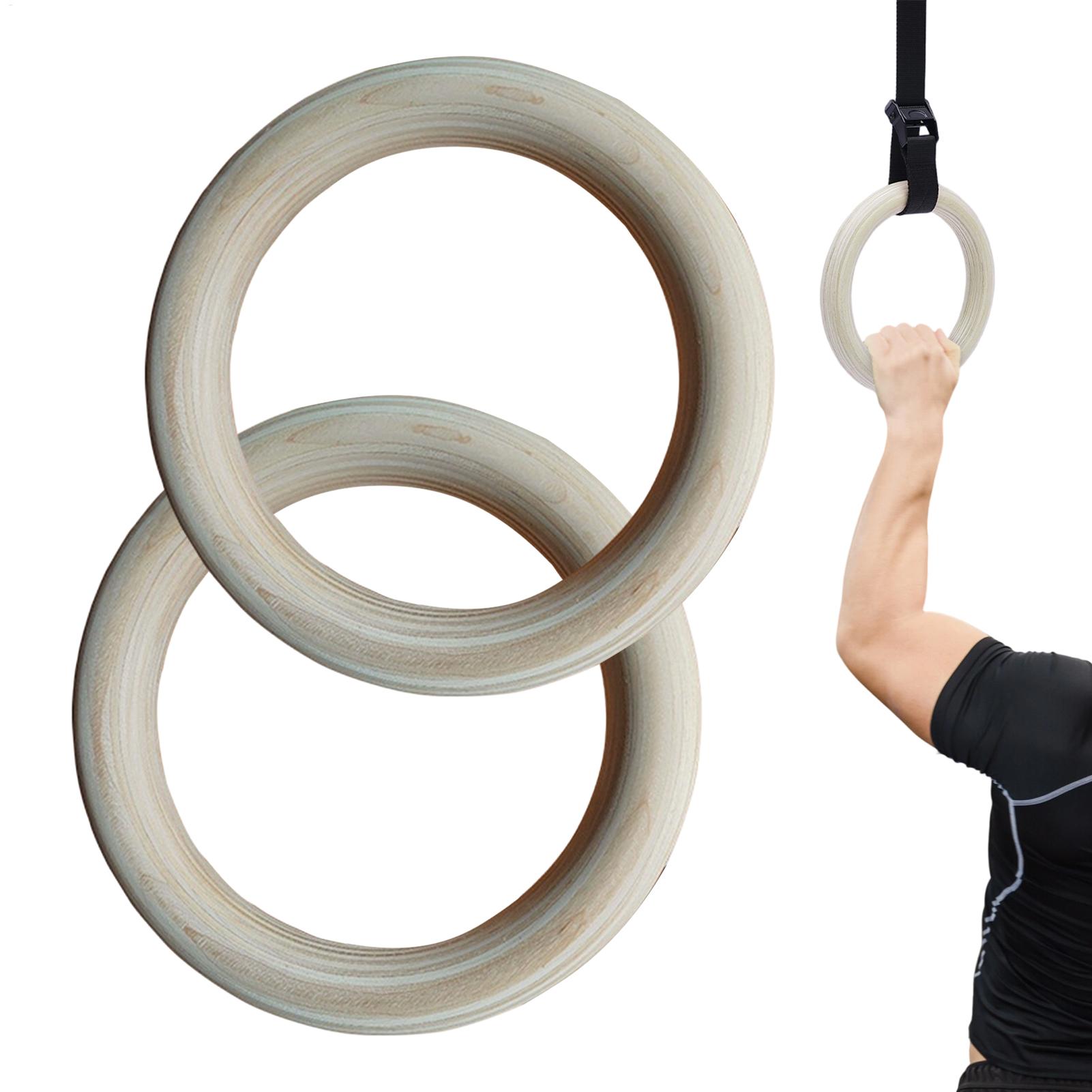 Gymnastic Ring Wood - 2 szt./para Drewniane przenośne obręcze gimnastyczne